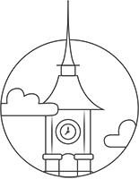 Icon für Bern, das den Berner Zytglogge (Zeitglockenturm) als Strichzeichnung zeigt