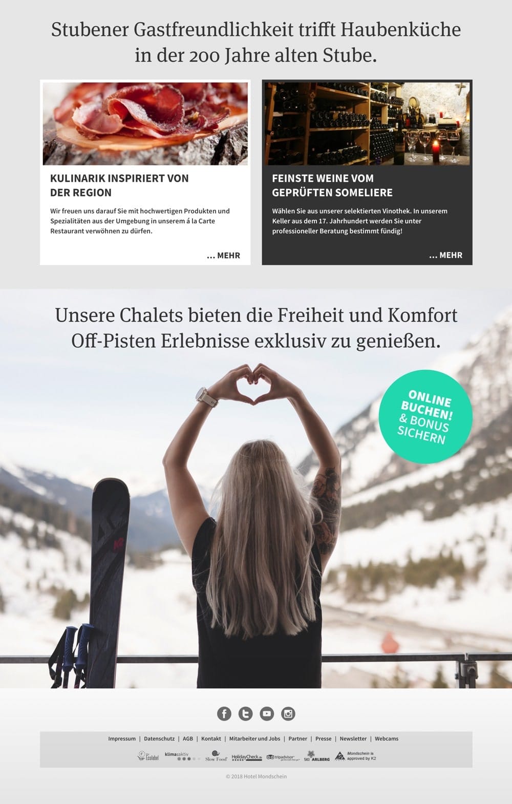 Hotel Mondschein – Webdesign