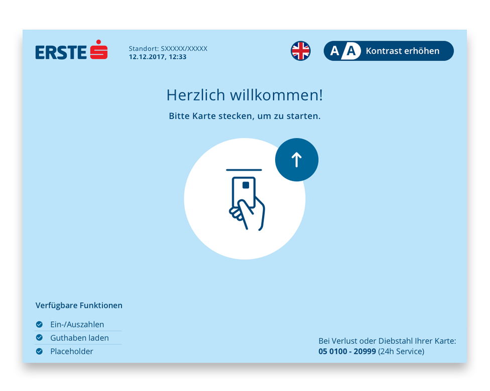 SB Erste Bank Welcome Screen