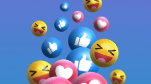 Viele bunte Social-Media-Buttons schweben in der Luft, symbolisieren optimale Posting-Zeiten und Frequenzen.