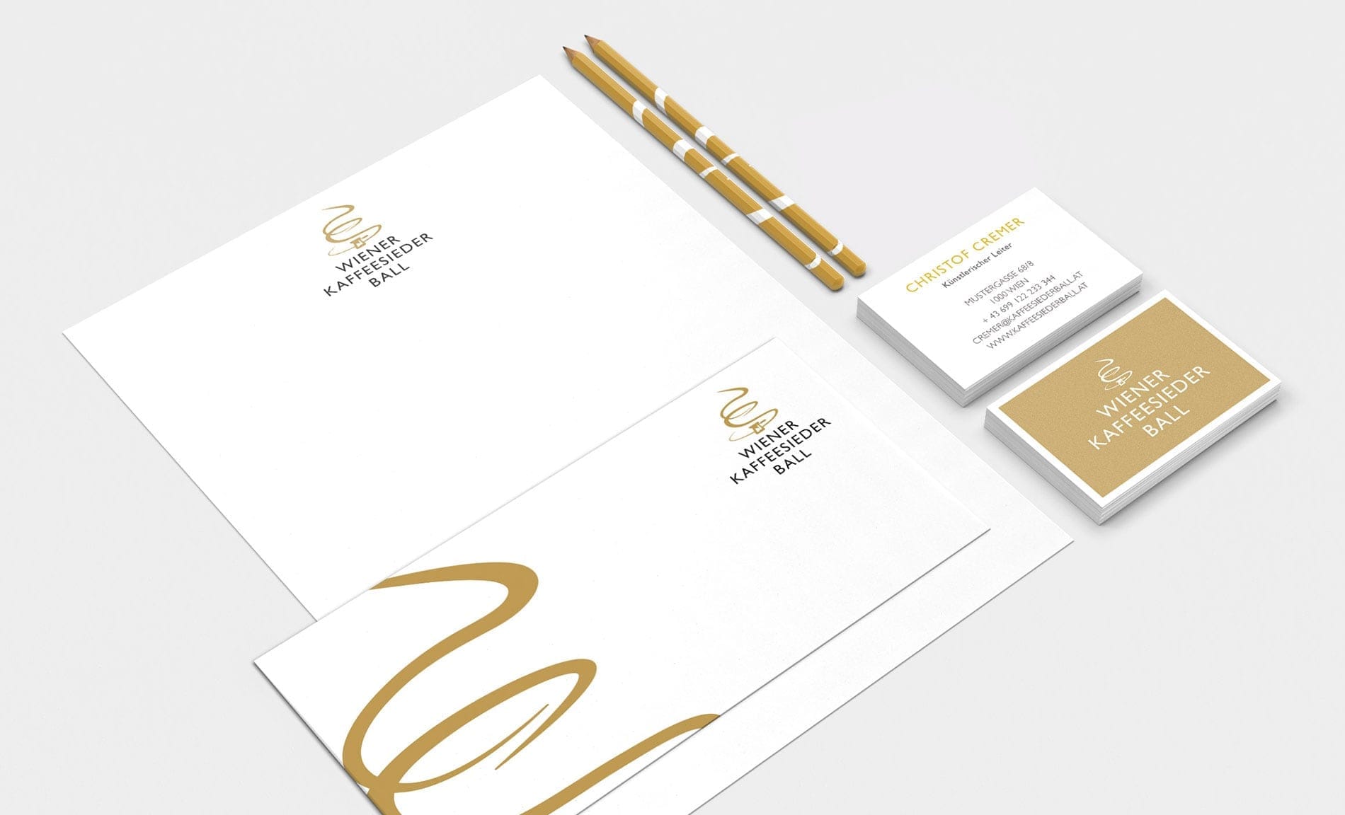 Wiener Kaffeesiederball – Print Design für Briefpapier und Visitenkarten
