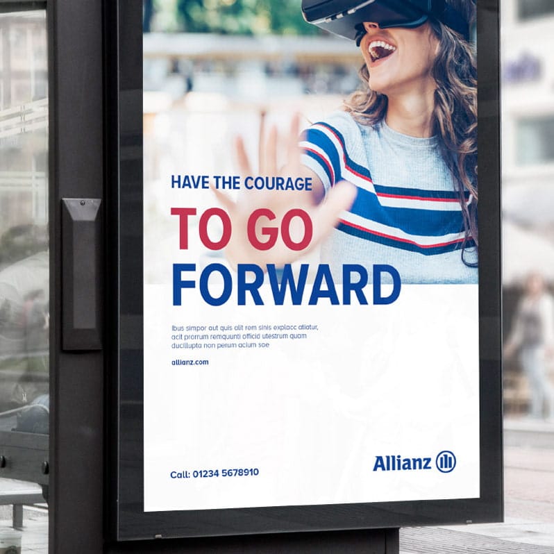 Allianz – Neues Branddesign für analogen Auftritt – Werbesujet