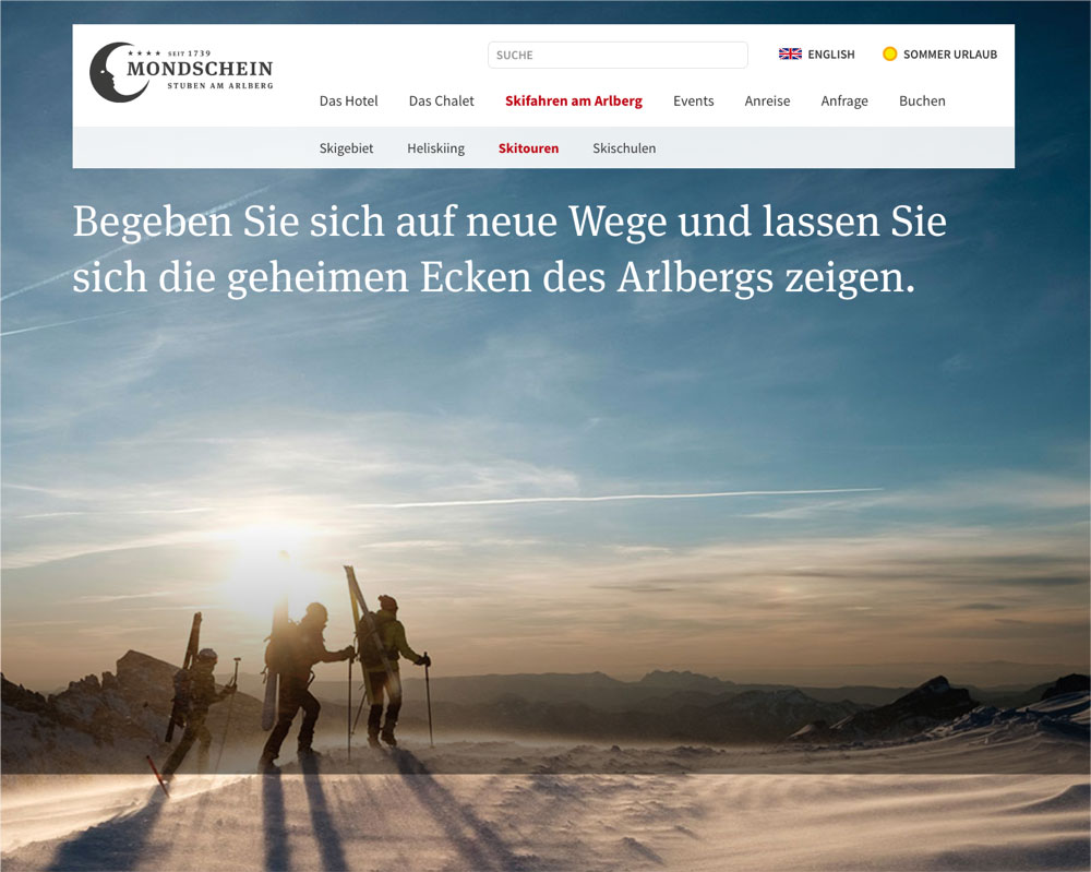 Hotel Mondschein - Website Relaunch