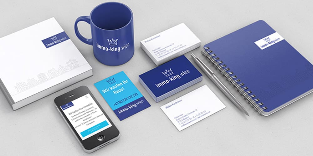 Immo-king – Branddesign für diverse Drucksorten