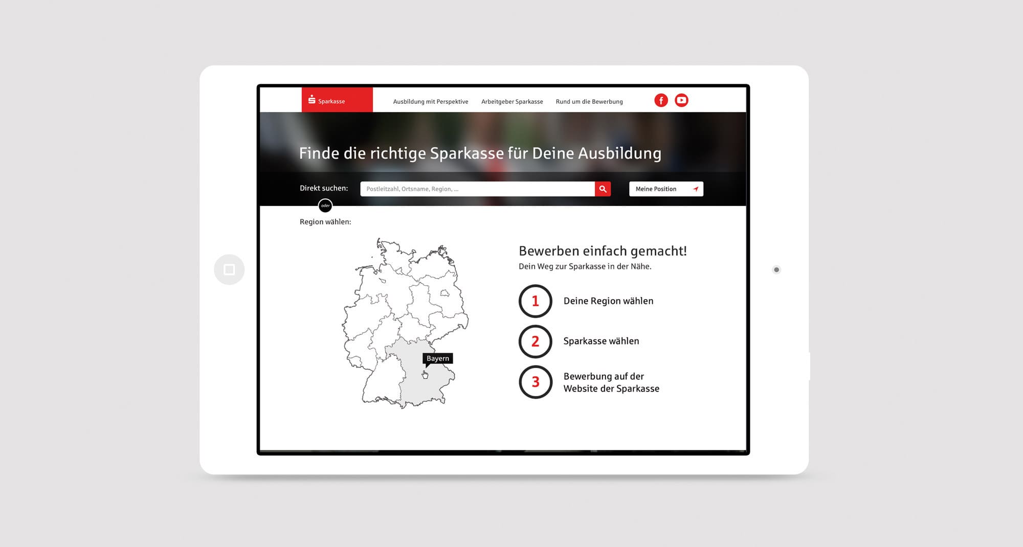Sparkasse – Website Design für Tablet Devices