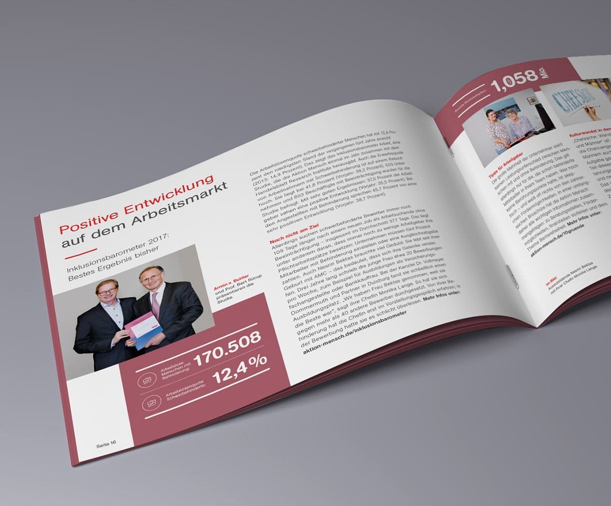 Aktion Mensch – Design für Broschüre – Jahresbericht