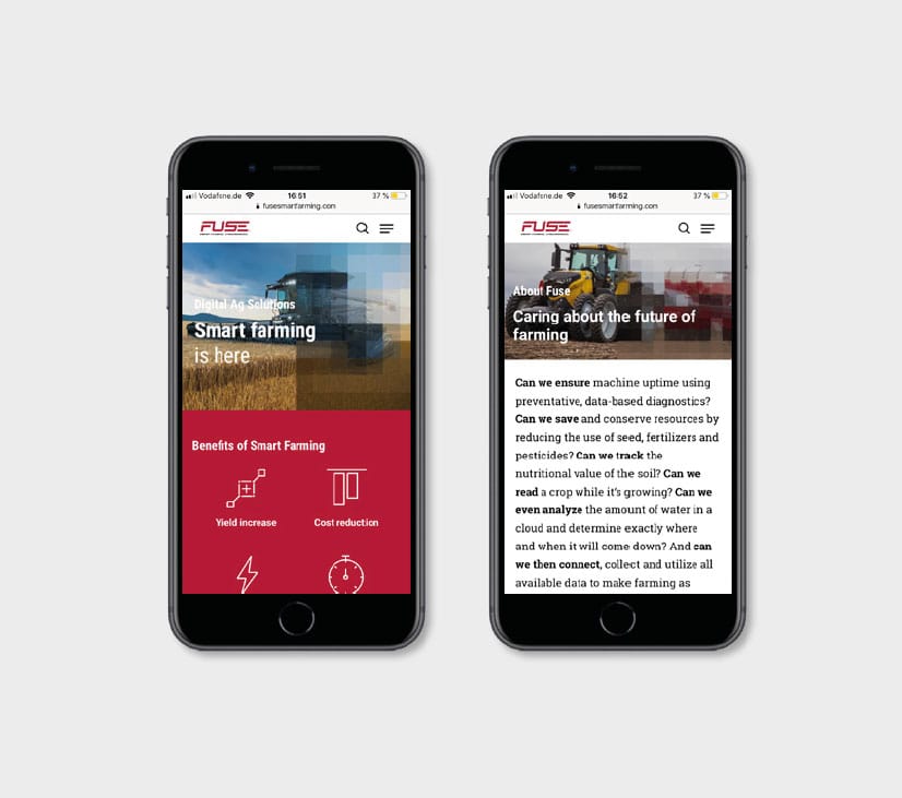 Fuse Webseite Mobile Design