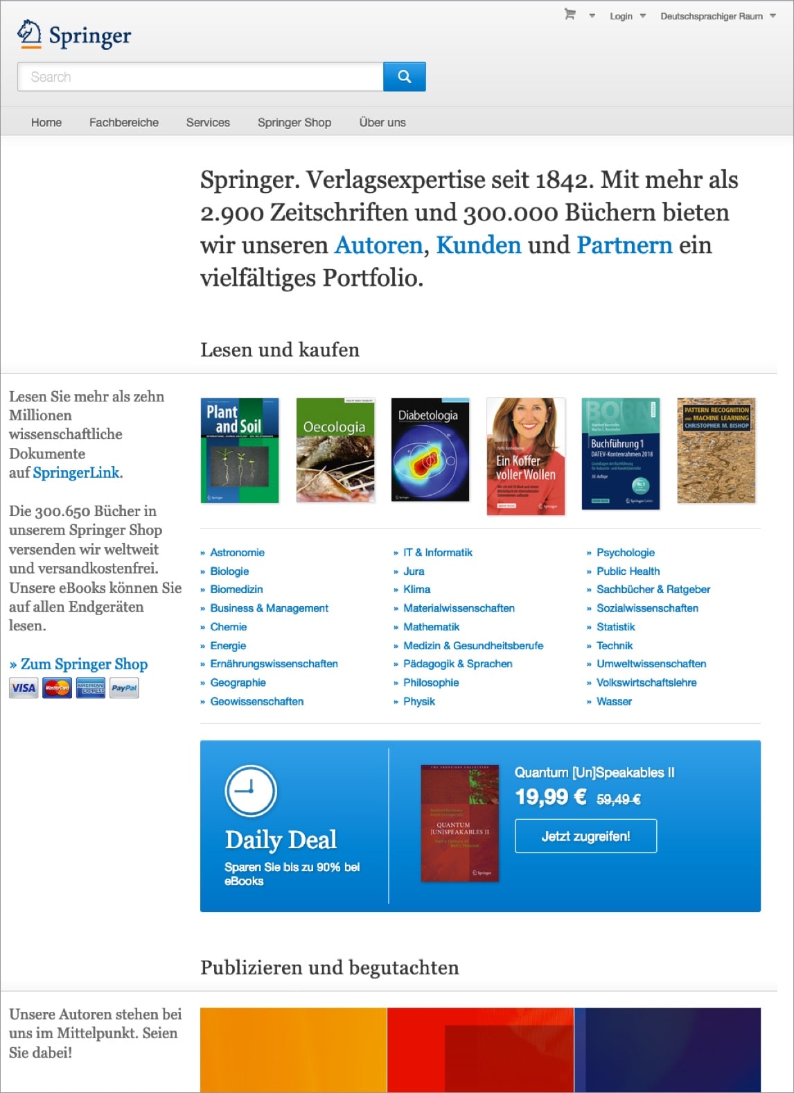 Springer Verlag – Webdesign
