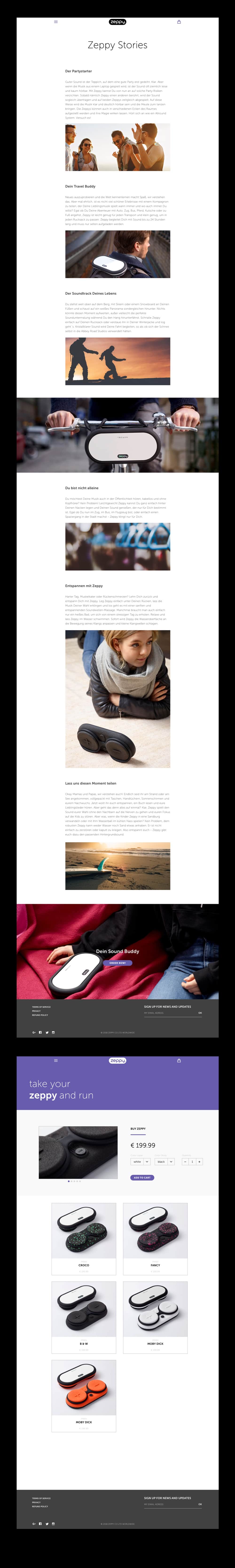 Zeppy – Website Design – Stories Seite