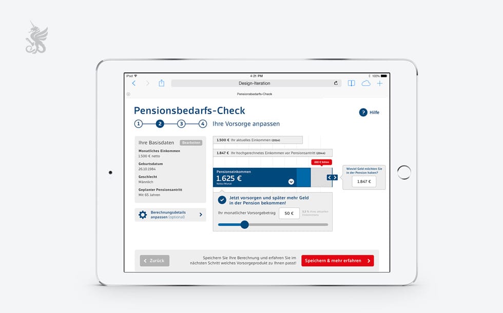 Rapid Prototyping Mock-Up eines Checkout Screens