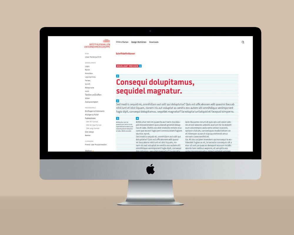 Westfalenhallen Unternehmensgruppe – Markenkonzept – Design Grid