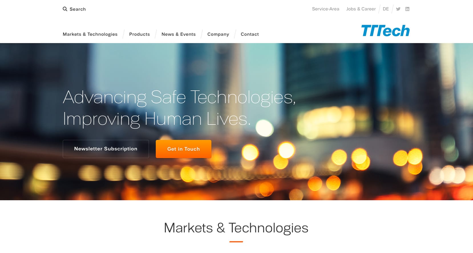TTTech – Design für Website Sujet