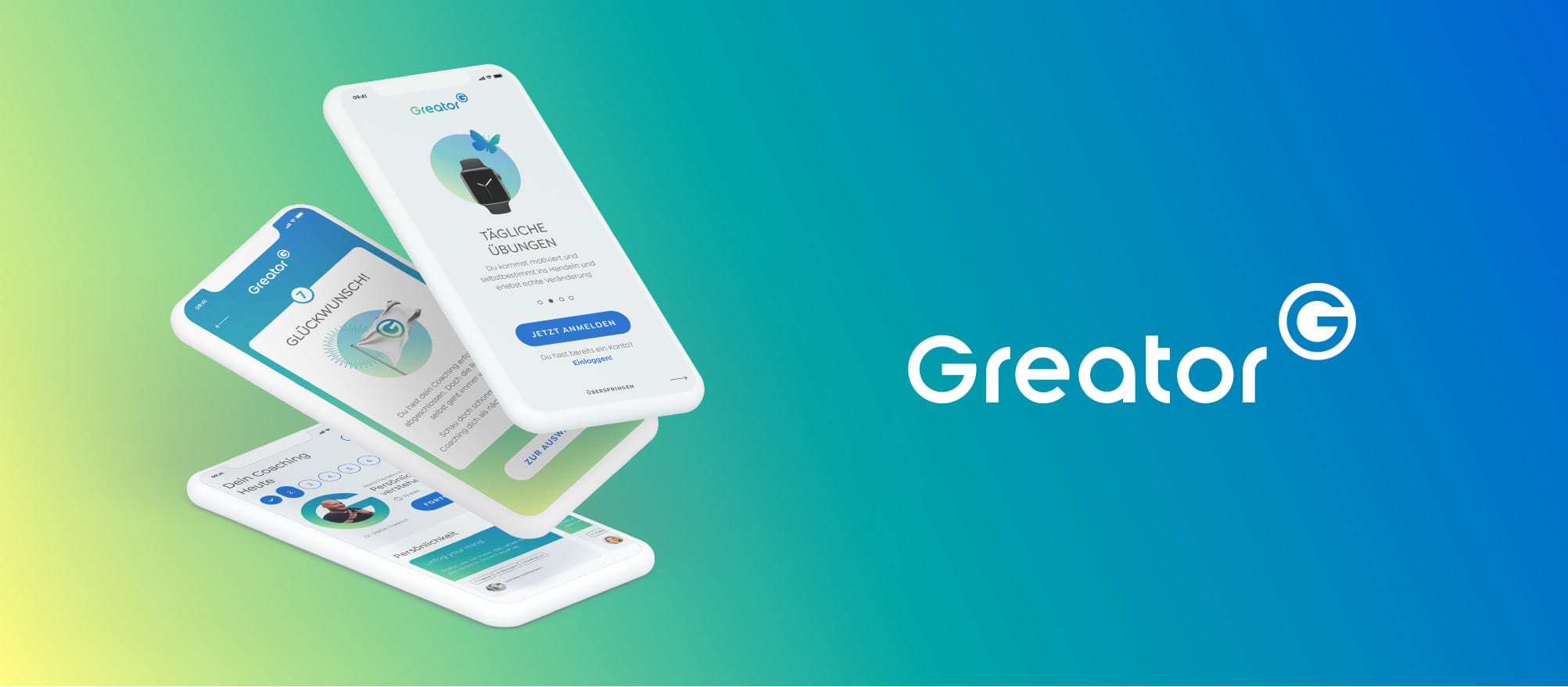 3 App Screens auf Verlauf