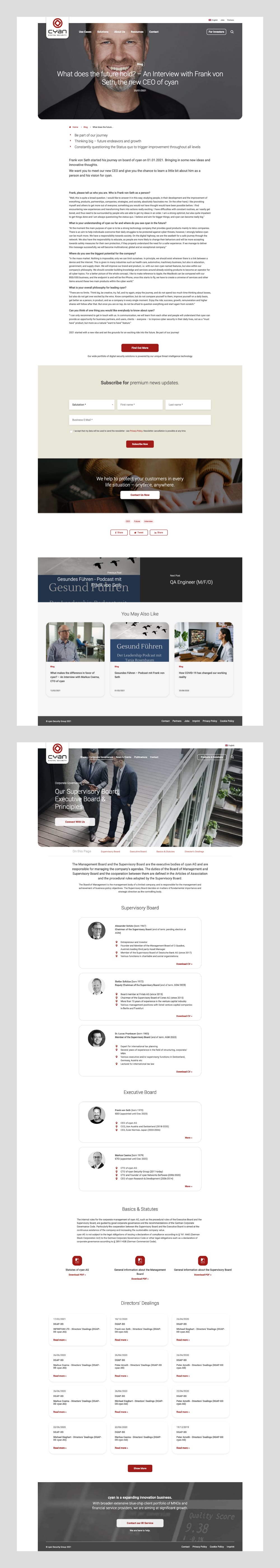 Cyan Digital Security Webdesign by dmcgroup