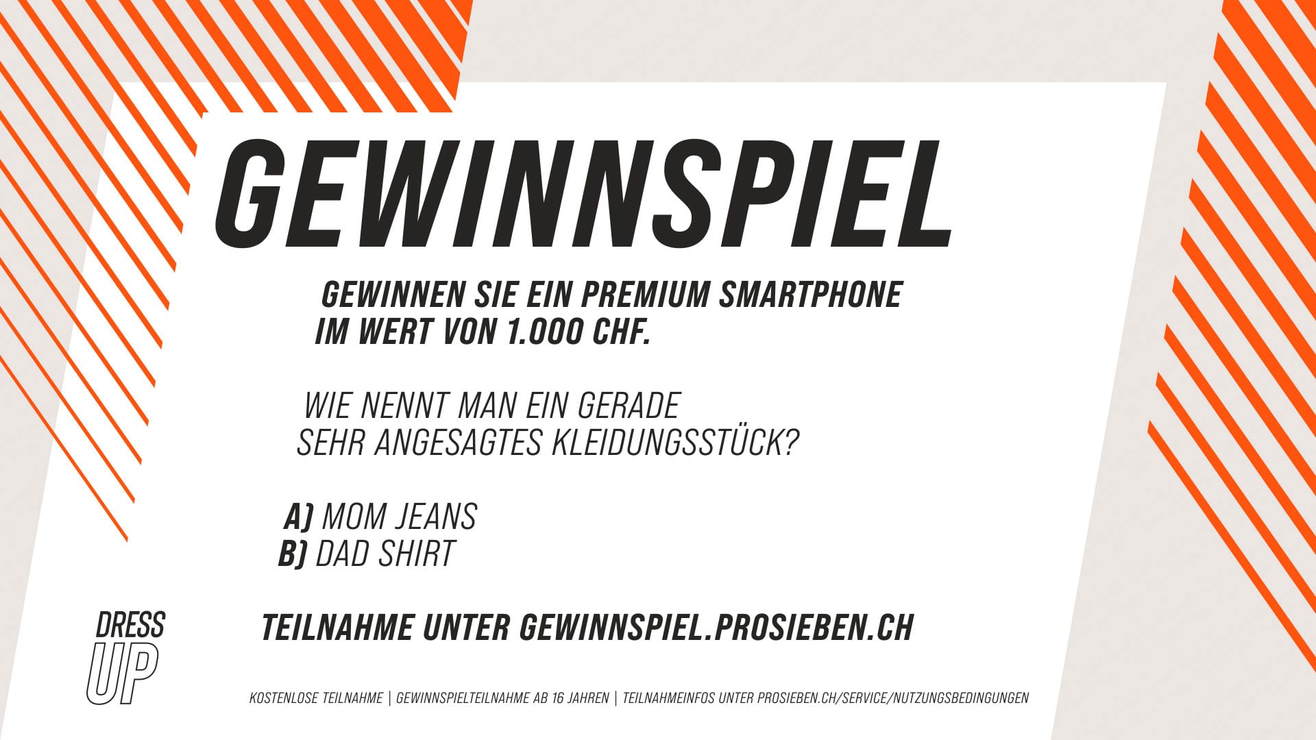 DressUp Web SVP Board competition orange dmcgroup