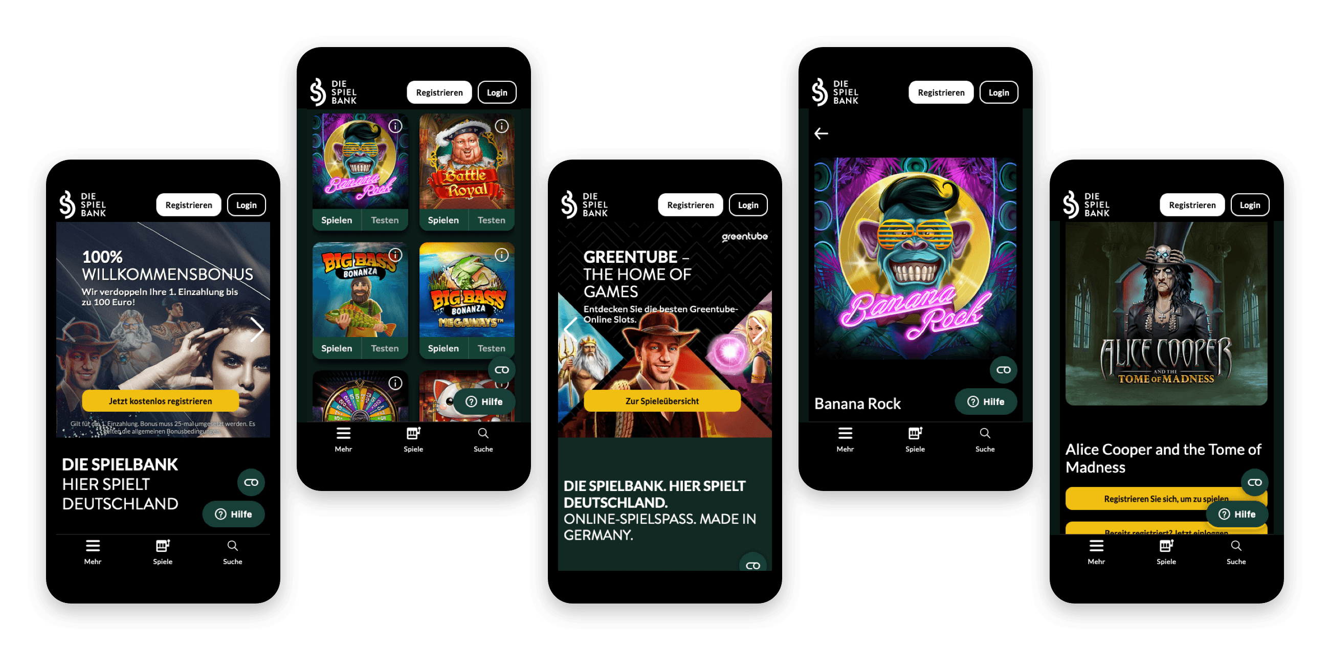 Spielbank-Screens